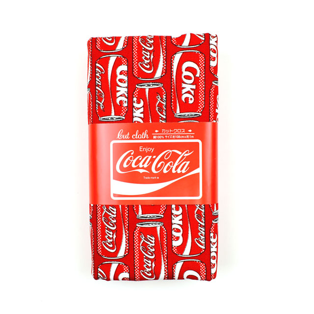 カットクロス お菓子コラボプリント生地 コカ・コーラ缶/オックス(okashi1M) レッド 99Zz99_