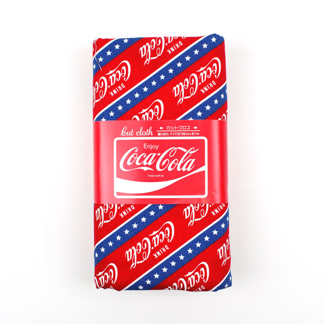 カットクロス お菓子コラボプリント生地 コカ・コーラ ロゴ/オックス(okashi1M) レッド 99Zz99_