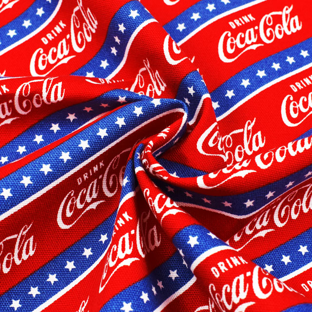 カットクロス お菓子コラボプリント生地 コカ・コーラ ロゴ/オックス(okashi1M) レッド 99Zz99_