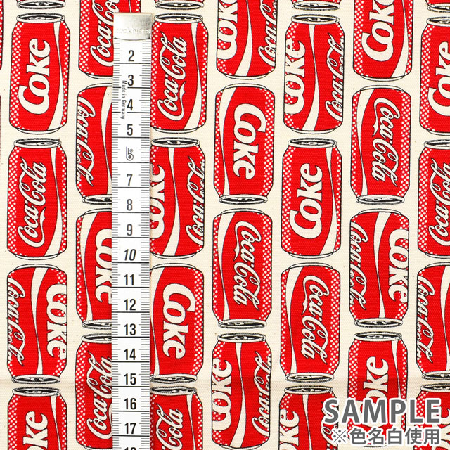 カットクロス お菓子コラボプリント生地 コカ・コーラ缶/オックス(okashi1M) ブラック 99Zz99_
