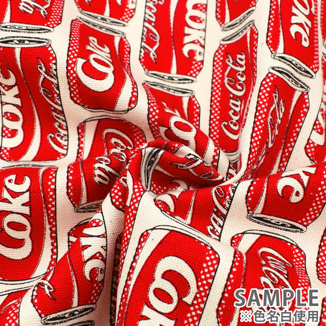 カットクロス お菓子コラボプリント生地 コカ・コーラ缶/オックス(okashi1M) ブラック 99Zz99_