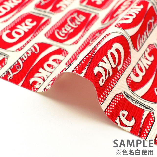 カットクロス お菓子コラボプリント生地 コカ・コーラ缶/オックス(okashi1M) ブラック 99Zz99_