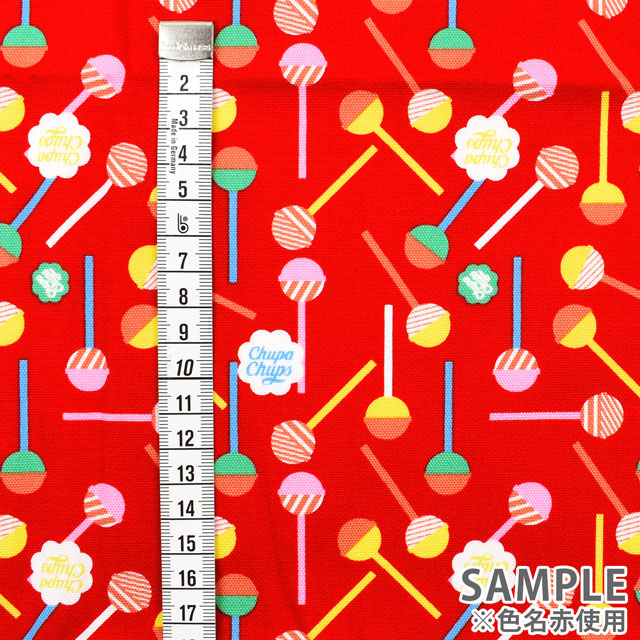 カットクロス お菓子コラボプリント生地 チュッパチャップスPOP柄/オックス(okashi1M) ブラック 99Zz99_