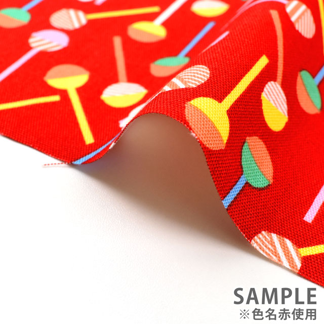 カットクロス お菓子コラボプリント生地 チュッパチャップスPOP柄/オックス(okashi1M) ブラック 99Zz99_