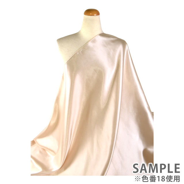 生地 ソフトポリエステルサテン(OKS310) BK.ブラック 10Ae07_