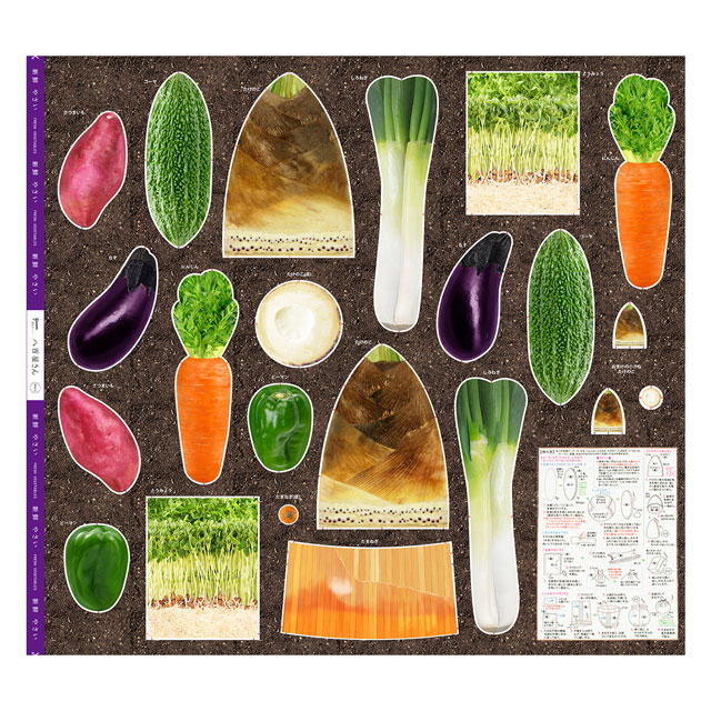 パネル販売生地 デジタルプリント 八百屋さん/シーチング(TAKENOKO) たけのこ 09Ae99_