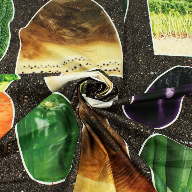 パネル販売生地 デジタルプリント 八百屋さん/シーチング(TAKENOKO) たけのこ 09Ae99_