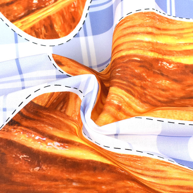 パネル販売生地 デジタルプリント パン屋さん/シーチング(PANYASAN) ブルー 09Ae99_