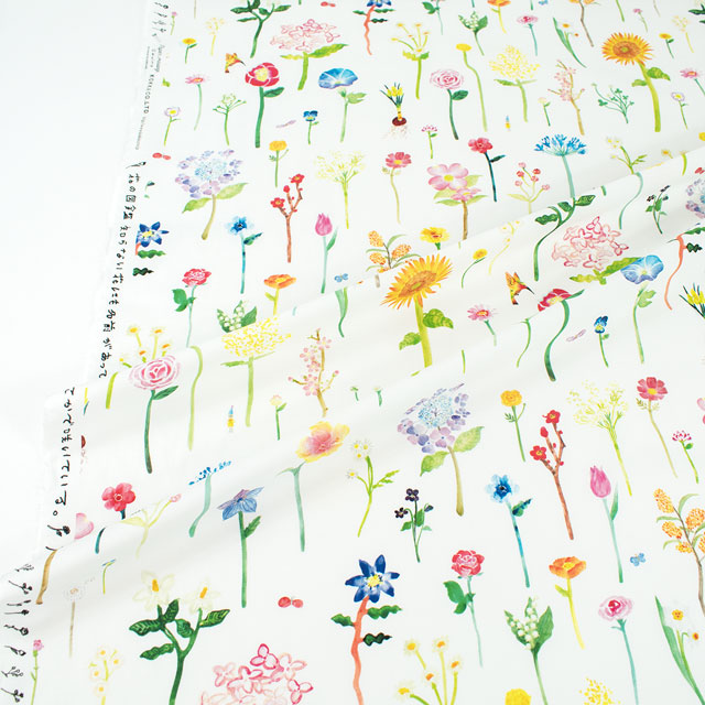 生地 Paper message-ペーパーメッセージ- 花の図鑑/シーチング(EGXA-8005) 2A.オフ 09Ac04_