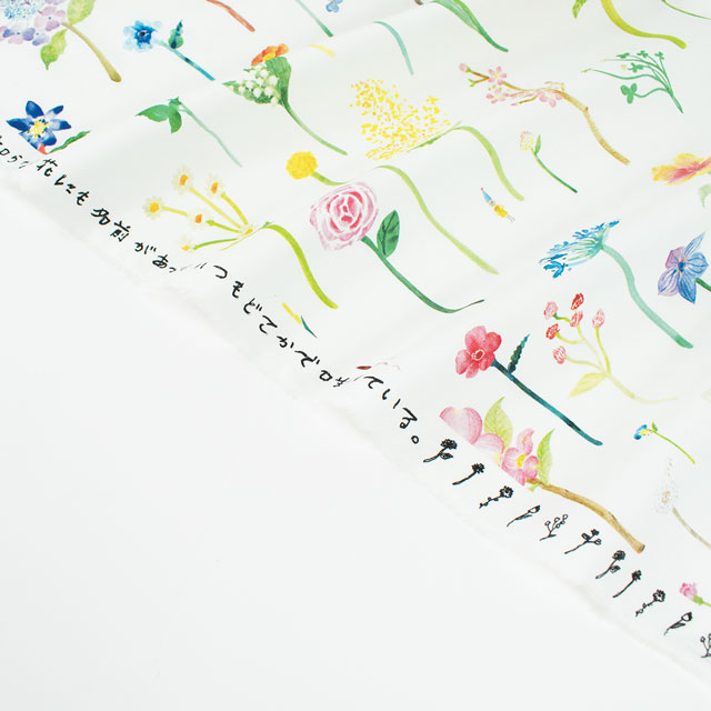 生地 Paper message-ペーパーメッセージ- 花の図鑑/シーチング(EGXA-8005) 2A.オフ 09Ac04_