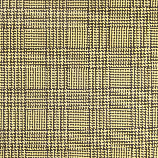 裏地 チェックプリント(PR003-7) 2.黄色 09Cx49_