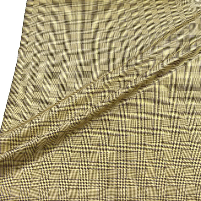 裏地 チェックプリント(PR003-7) 2.黄色 09Cx49_