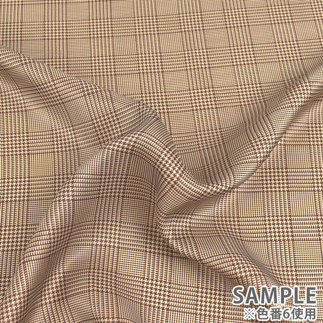 裏地 チェックプリント(PR003-7) 2.黄色 09Cx49_