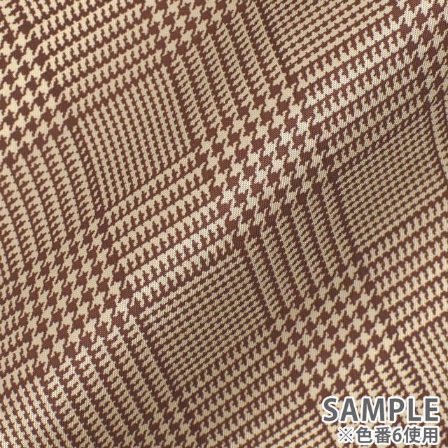 裏地 チェックプリント(PR003-7) 2.黄色 09Cx49_