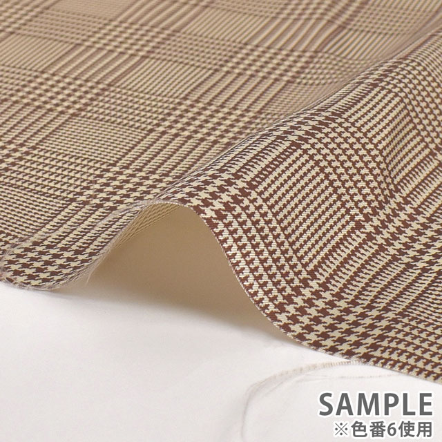 裏地 チェックプリント(PR003-7) 2.黄色 09Cx49_