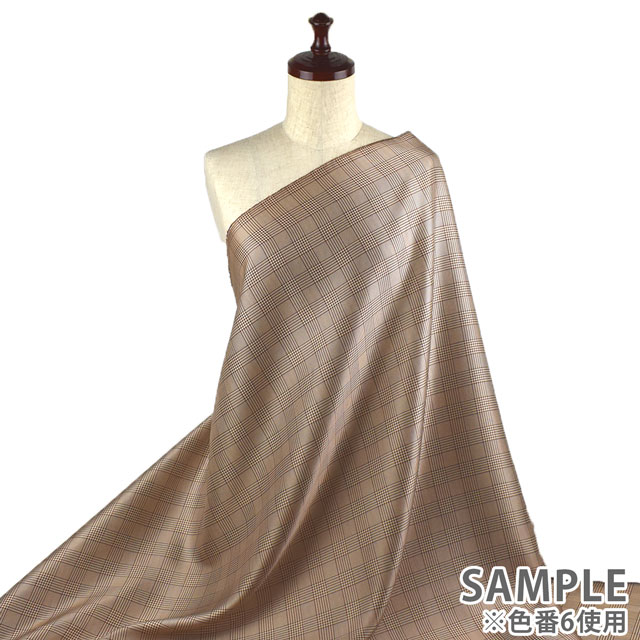 裏地 チェックプリント(PR003-7) 2.黄色 09Cx49_