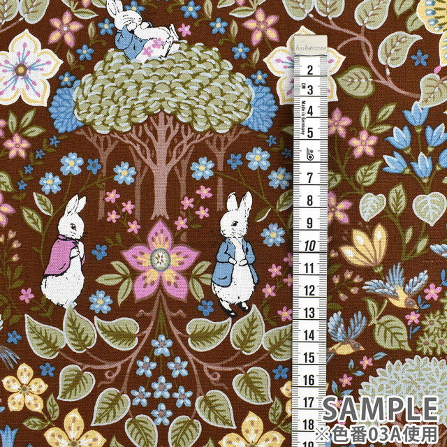 生地 ピーターラビット Seasons Forest-シーズンズ フォレスト- /綿麻キャンバス(PRC) 03C.ワインレッド 99Zz99_