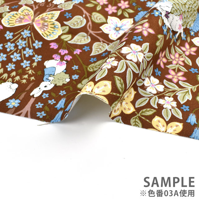 生地 ピーターラビット Seasons Forest-シーズンズ フォレスト- /綿麻キャンバス(PRC) 03C.ワインレッド 99Zz99_