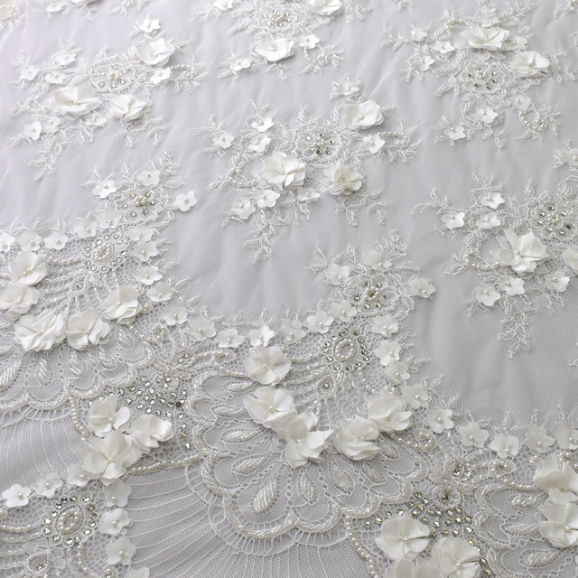 生地 プリマレース/インド製ビーズリバーレース (PRIMA-6103) IVORY 10Bn99_