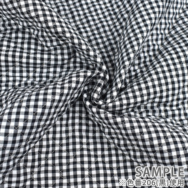 キルティング生地 ギンガムキルト(Q240018) 206.黒 09Bi20_
