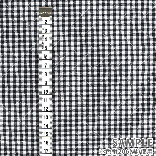 キルティング生地 ギンガムキルト(Q240018) 206.黒 09Bi20_