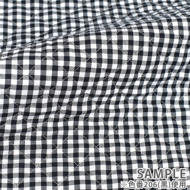 キルティング生地 ギンガムキルト(Q240018) 206.黒 09Bi20_