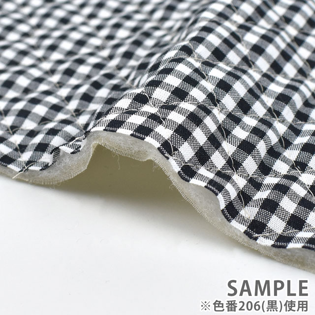 キルティング生地 ギンガムキルト(Q240018) 206.黒 09Bi20_