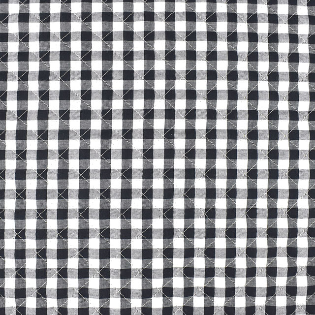 キルティング生地 ギンガムキルト(Q240018) 306.黒 09Bi20_