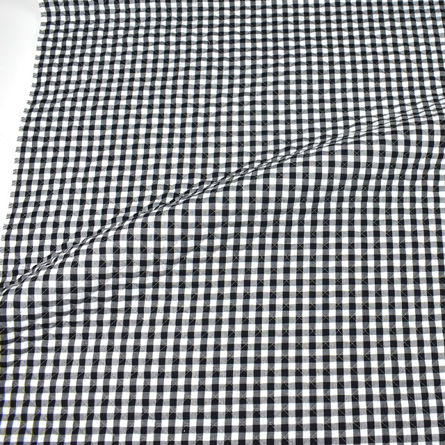 キルティング生地 ギンガムキルト(Q240018) 306.黒 09Bi20_
