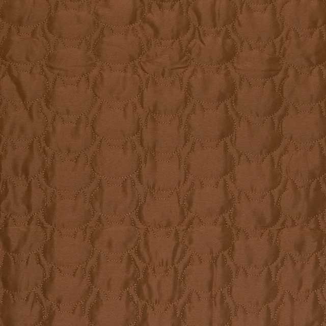 生地 ポリエステル立体キルト ネコ柄/キルティング 幅130cm×長さ50cm 1枚入り(Q9504-05-1) 6D.ブラウン 15Yy88_