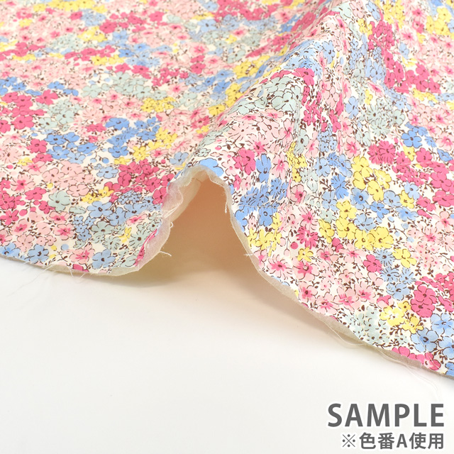 キルティング生地 ブロードプリントキルト 花畑(QKTS3414) A.ピンク 09Bi19_
