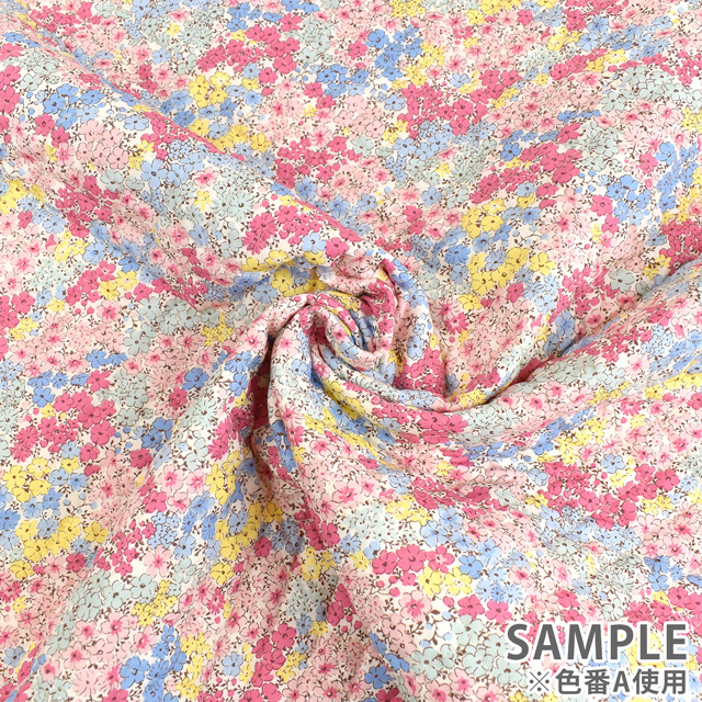キルティング生地 ブロードプリントキルト 花畑(QKTS3414) A.ピンク 09Bi19_