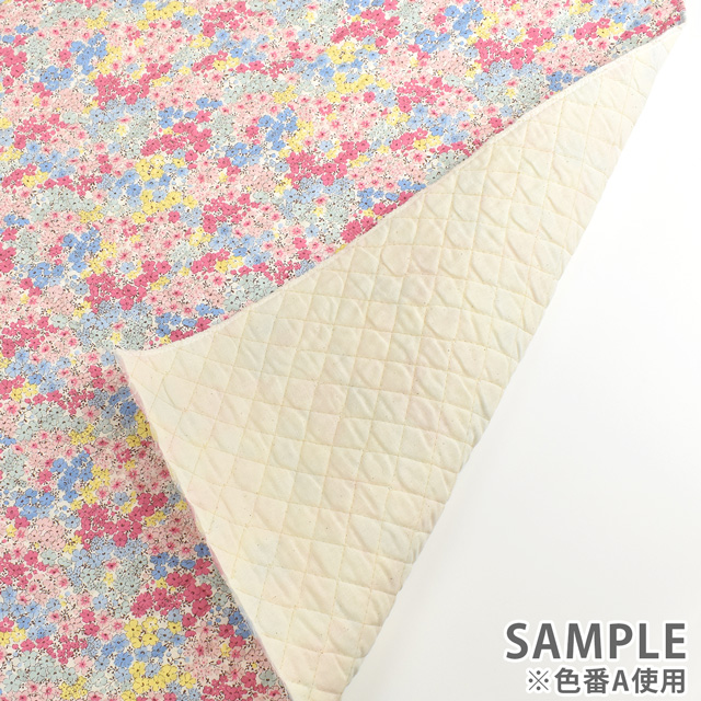 キルティング生地 ブロードプリントキルト 花畑(QKTS3414) A.ピンク 09Bi19_