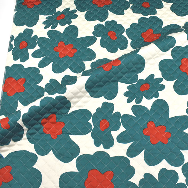 キルティング生地 ツイルプリントキルト 大花(QKTS3676) A.青 09Bi20_