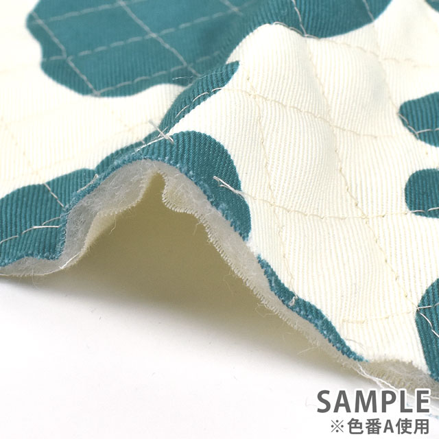キルティング生地 ツイルプリントキルト 大花(QKTS3676) A.青 09Bi20_
