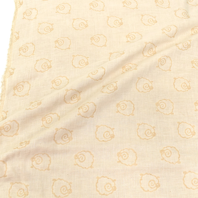 生地 オーガニックコットン ダブルガーゼ(R0529) J3.ヒツジ 09Bo33_