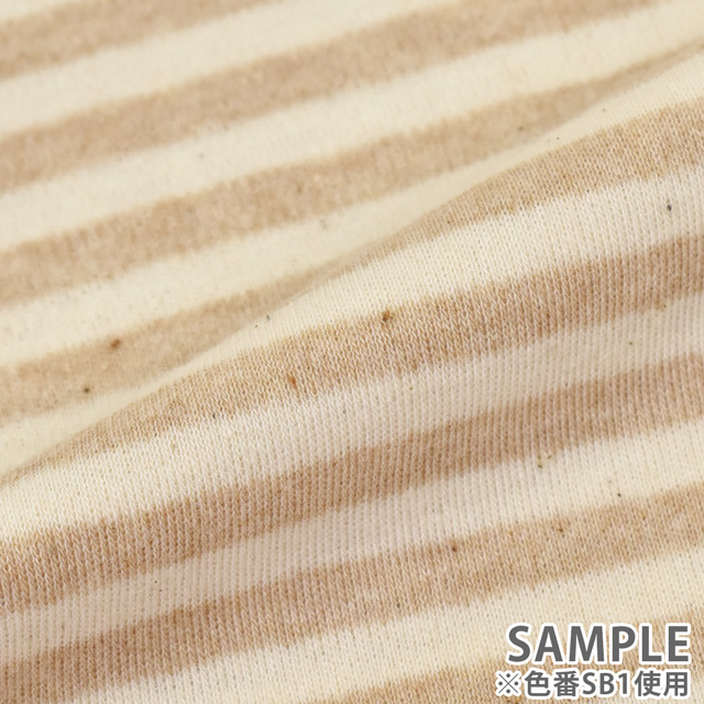 生地 オーガニックコットン スムースボーダー(R0529) SB3 09Bo33_