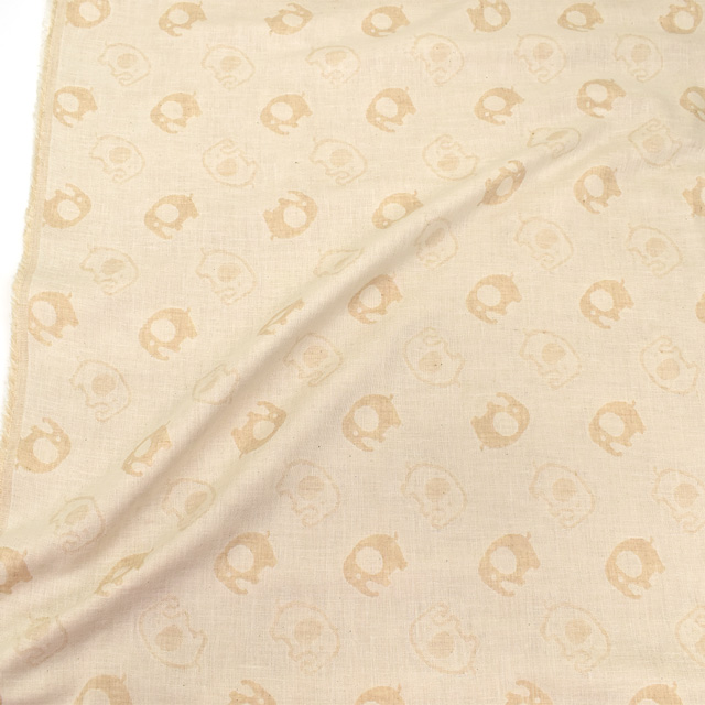 生地 オーガニックコットン ダブルガーゼ(R0529) J11.ゾウ 09Bo33_