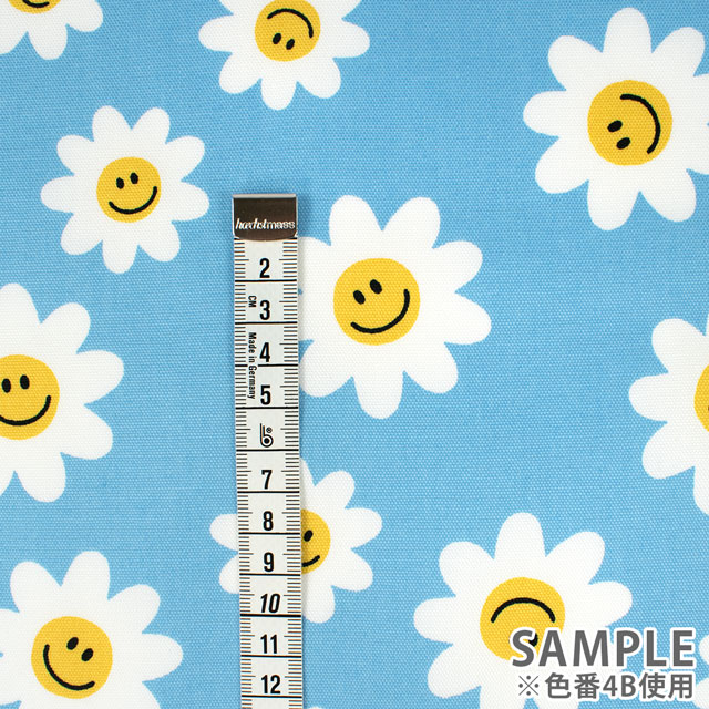 生地 オックスプリント スマイルフラワー(R2500) 4A.ピンク 99Zz99_