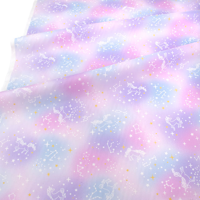 生地 オックスプリント ユニコーン(R6504) A.ラベンダー系 09Ae99_