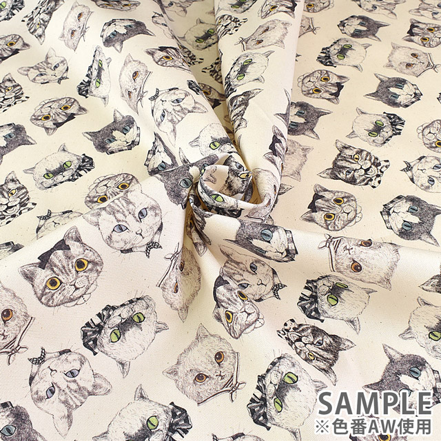 生地 Ringo Fabric-リンゴファブリック- NEKOS/オックス(RINF-02) AW.アンティークホワイト 99Zz99_