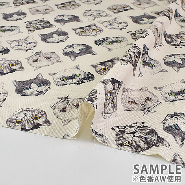 生地 Ringo Fabric-リンゴファブリック- NEKOS/オックス(RINF-02) AW.アンティークホワイト 99Zz99_