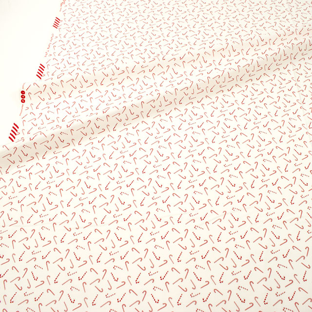 生地 USAコットン RJR-アールジェイアール- CANDY CANE TOSS キャンディケイン・トス/シーチング(RJ6144) WH3.ホワイト 09Ac04_