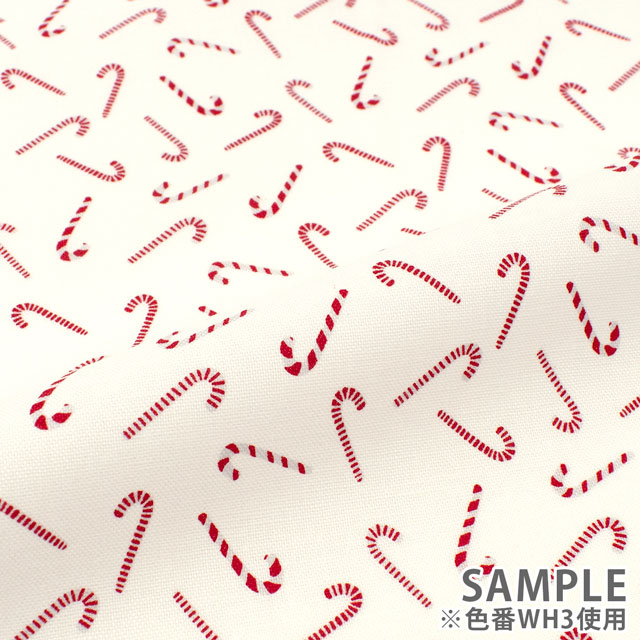 生地 USAコットン RJR-アールジェイアール- CANDY CANE TOSS キャンディケイン・トス/シーチング(RJ6144) WH3.ホワイト 09Ac04_
