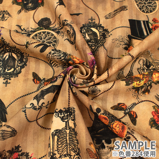 生地 ROBERT KAUFMAN-ロバートカウフマン- Dreadful Delights ドレッドフル・デライツ パンクスカル/シーチング(22475) 252.パープル 99Zz99_