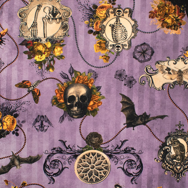 生地 ROBERT KAUFMAN-ロバートカウフマン- Dreadful Delights ドレッドフル・デライツ パンクスカル/シーチング(22475) 252.パープル 99Zz99_