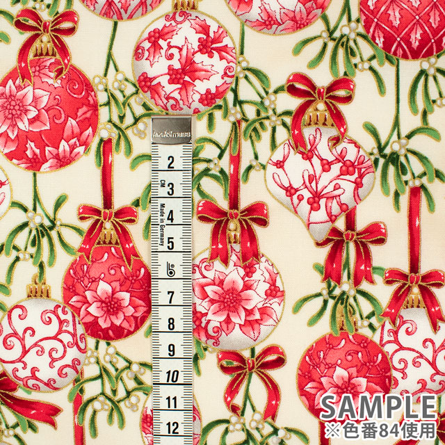 生地 ROBERT KAUFMAN-ロバートカウフマン- HOLIDAY FLOURISH ホリデイ・フローリッシュ ボールオーナメント/シーチング(22287) 84.ベージュ 09Ac05_