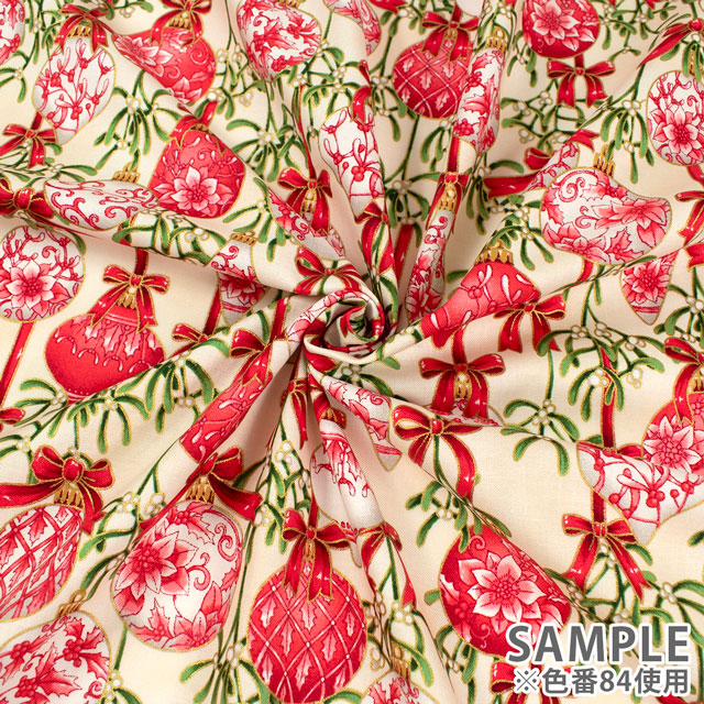 生地 ROBERT KAUFMAN-ロバートカウフマン- HOLIDAY FLOURISH ホリデイ・フローリッシュ ボールオーナメント/シーチング(22287) 84.ベージュ 09Ac05_