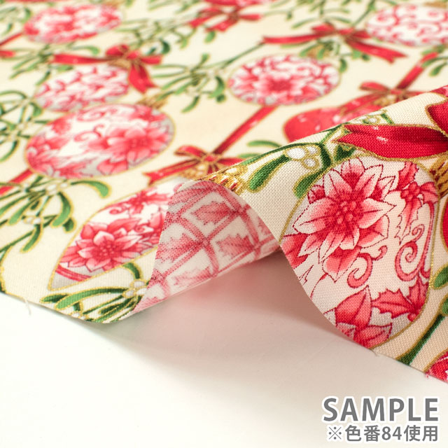 生地 ROBERT KAUFMAN-ロバートカウフマン- HOLIDAY FLOURISH ホリデイ・フローリッシュ ボールオーナメント/シーチング(22287) 84.ベージュ 09Ac05_