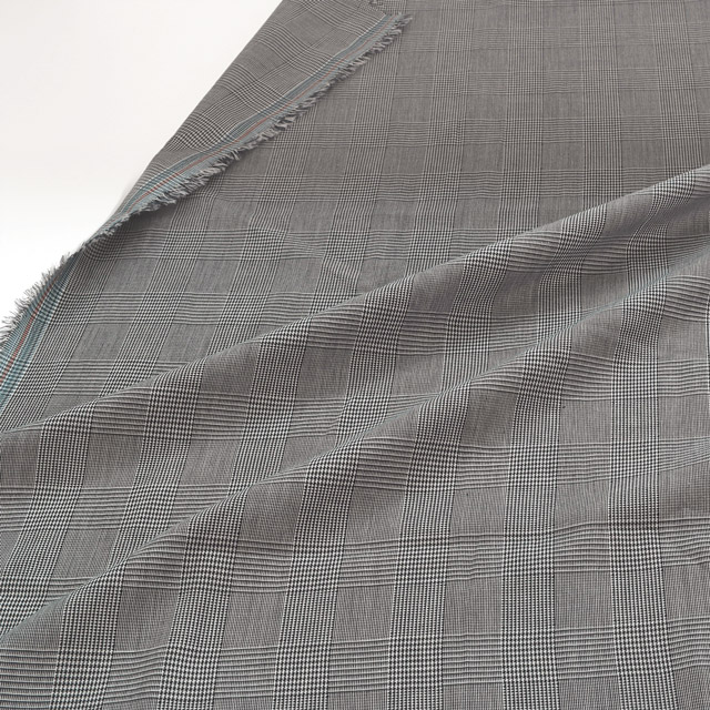 生地 ダブルガーゼ チェック(S53890OK) 18.ブラック×ホワイト系 99Zz99_